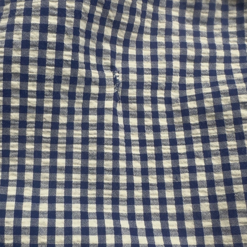 Ralph Lauren Mens 2XLT Tall Blue Gingham Cotton Short Sleeve Button Down Shirt - Picture 8 of 16